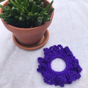 Purple scrunchie